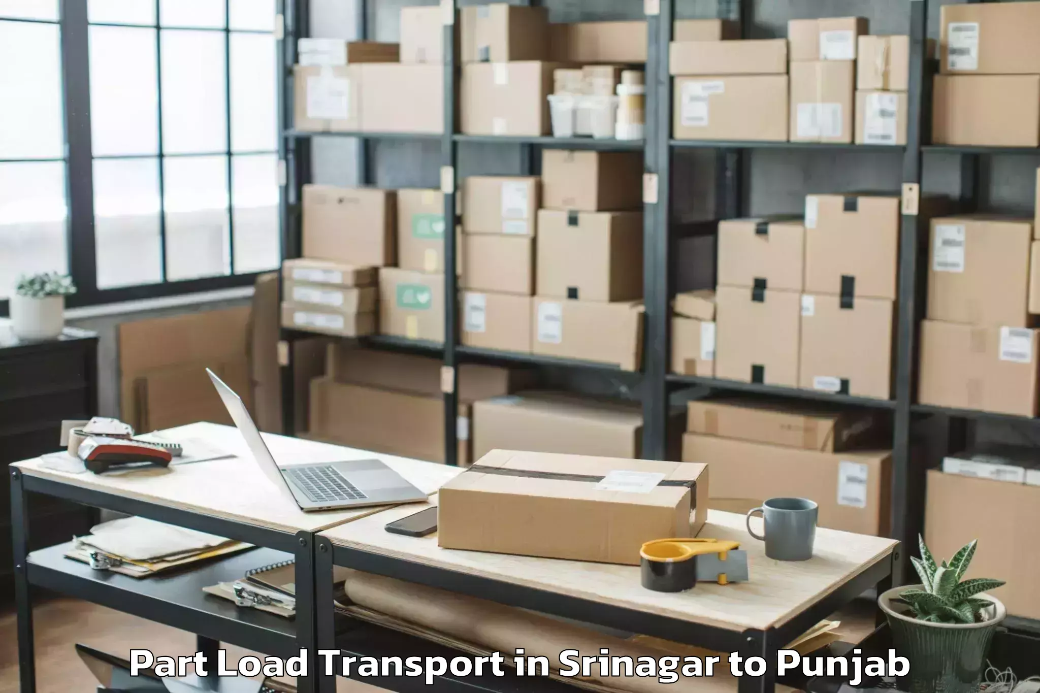 Affordable Srinagar to Mall Of Amritsar Part Load Transport